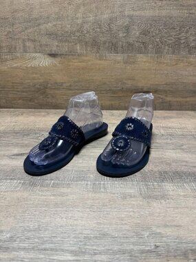 Jack Rogers Blue Suede/Leather Thong Sandal Women's Size 7